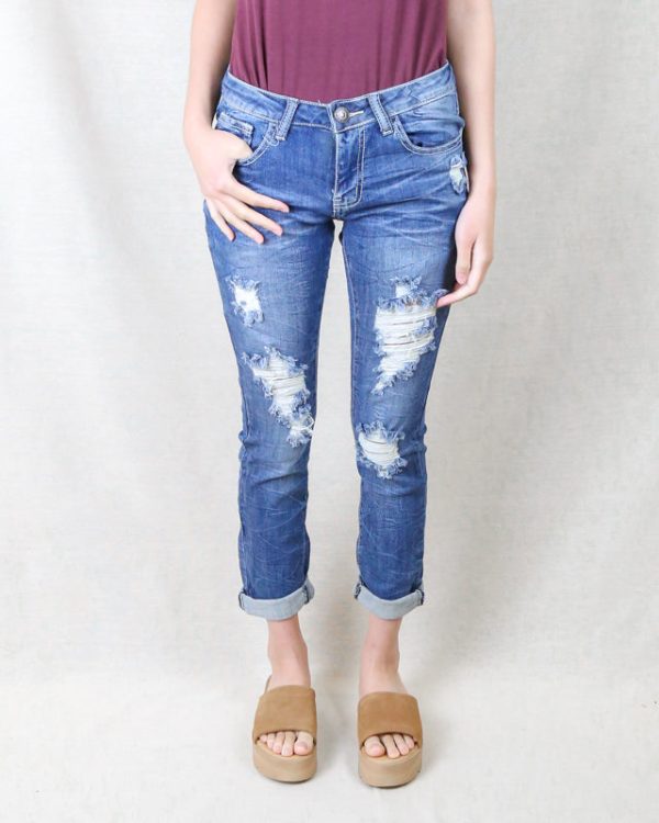 Ckoey Distressed Skinny Denim Jeans