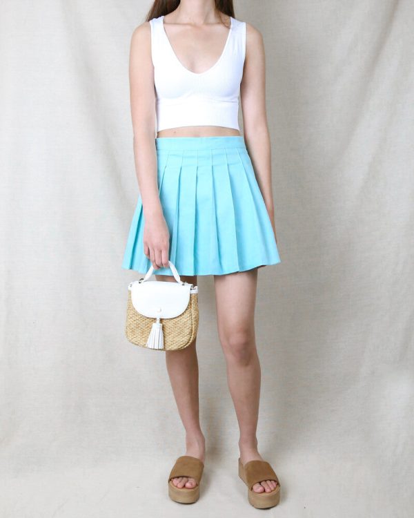 Princess Pleated Mini Tennis Skirt in Baby Blue